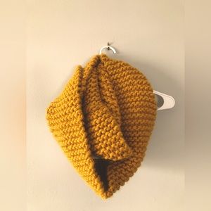 Handmade Chunky XL Knitted Infinity Scarf in Mustard Yellow